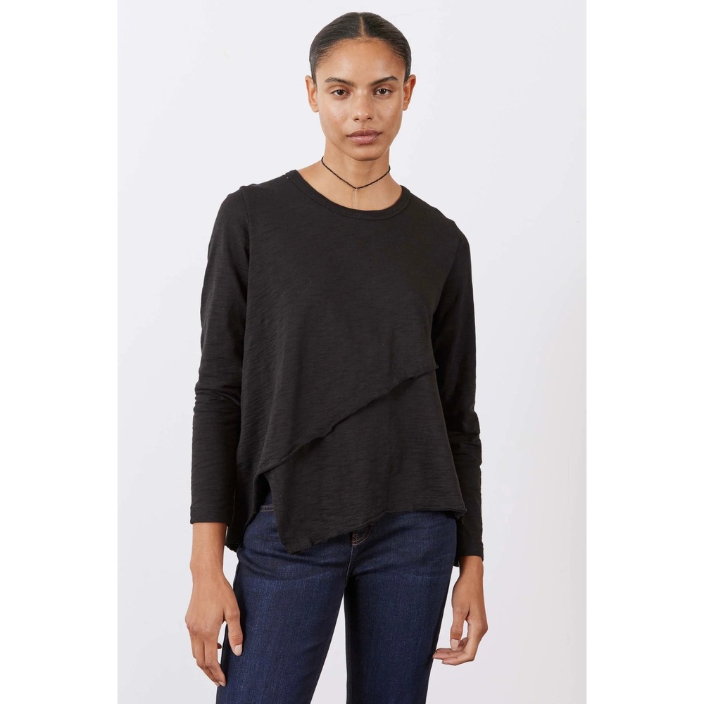 Ruti Inner Glow Asymmetric Long Sleeve Top Black Size L/XL